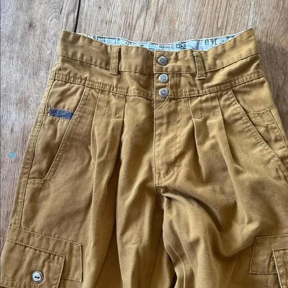 80s E.P.D COTLER Mustard Brown Pleated Pants Size 10R - Picture 2 of 9